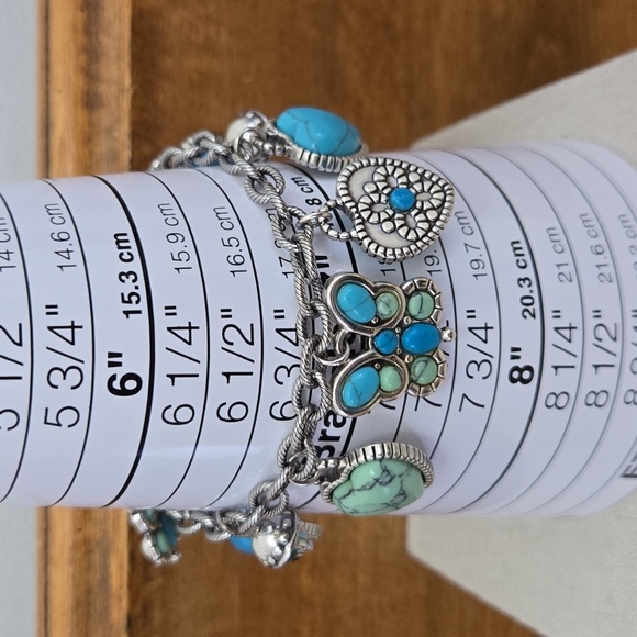 Brighton Silver and Turquoise Charm Bracelet - Picture 9 of 9